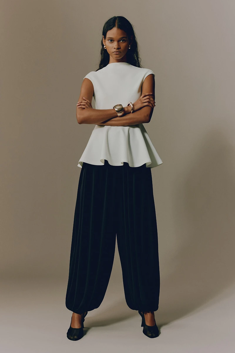 Haut péplum en jersey point de Rome