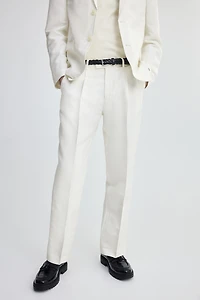 Regular-Fit Linen-Blend Suit Pants