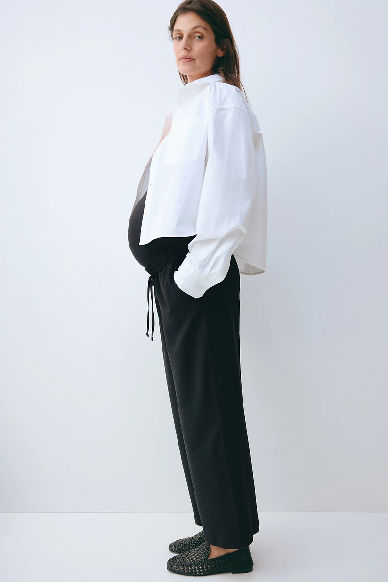 MAMA Linen-Blend Drawstring Pants