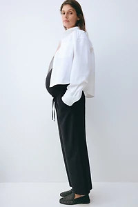 MAMA Linen-Blend Drawstring Pants