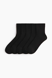 5-Pack Rib-Knit Ankle Socks