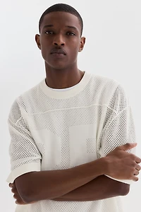 Relaxed-Fit Boxy Mesh T-Shirt