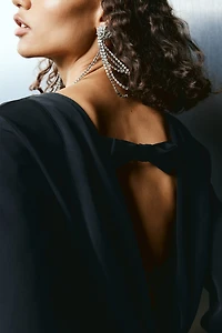Longues boucles d'oreilles à strass