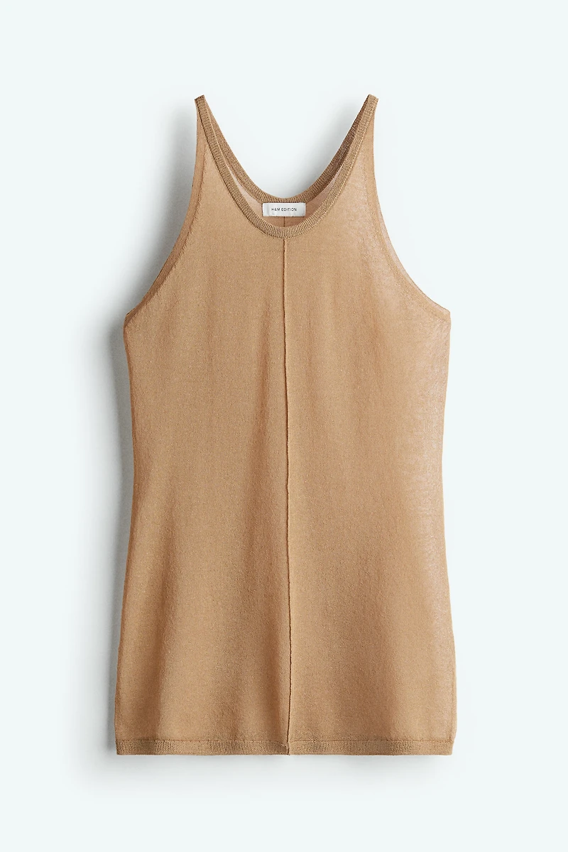 Sheer-Knit Tank Top