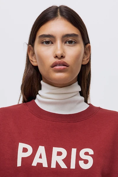 Sweatshirt with Text Motif