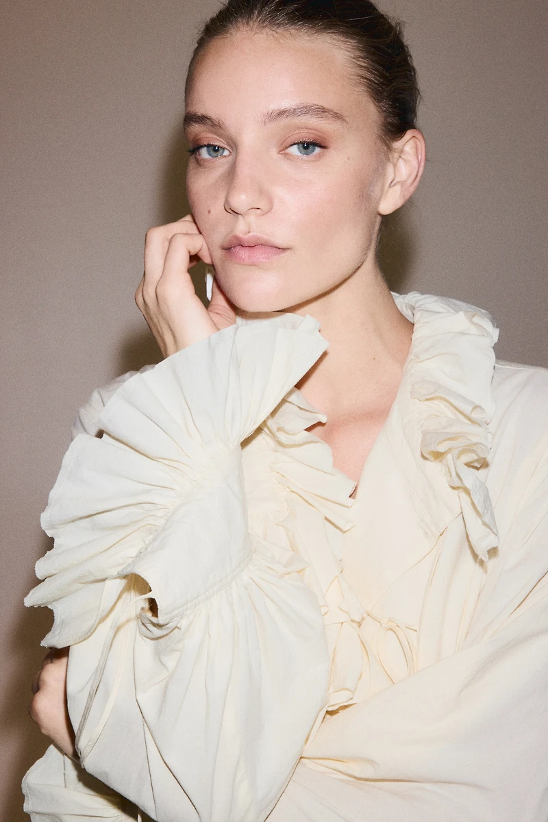Ruffled Cotton Blouse