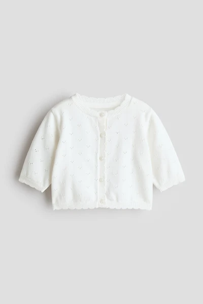 Cotton Pointelle Cardigan