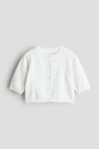 Cotton Pointelle Cardigan