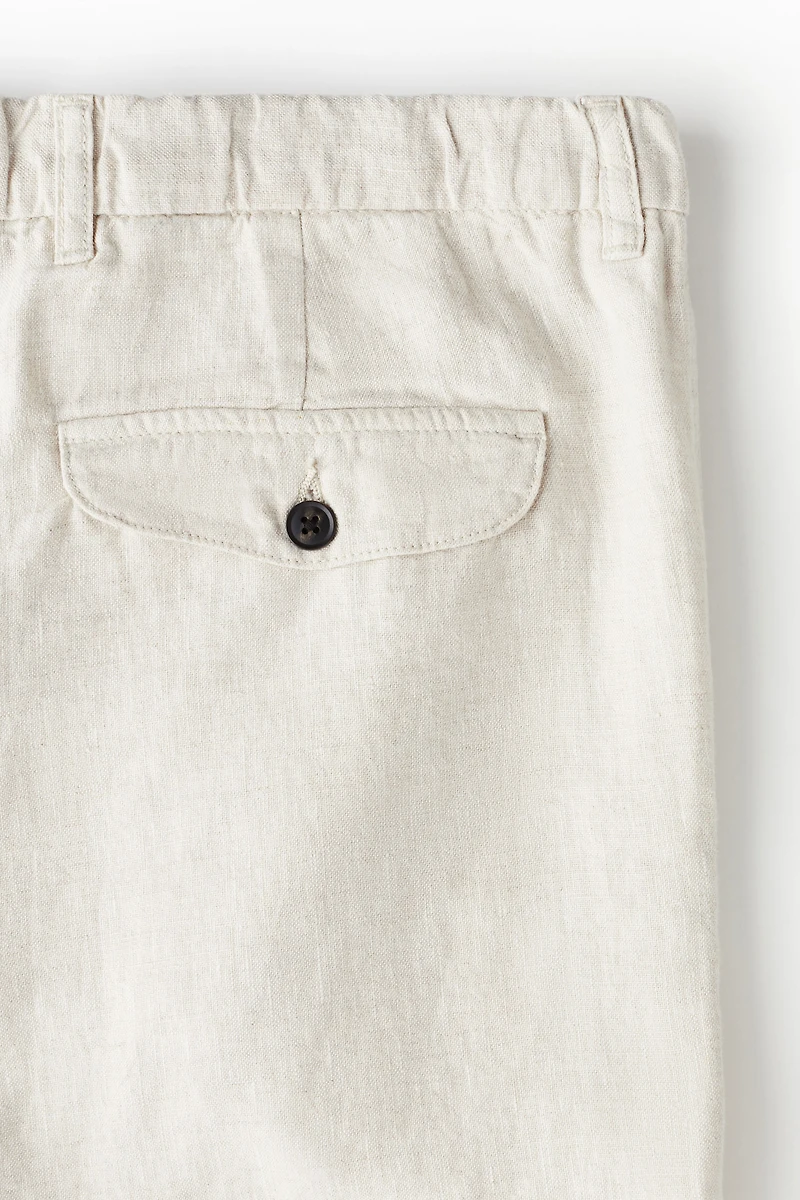 Regular Fit Linen Shorts