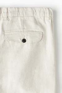 Regular Fit Linen Shorts
