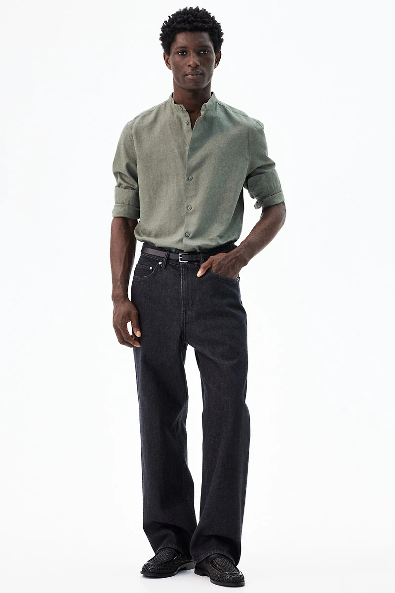 Regular-Fit Linen-Blend Shirt