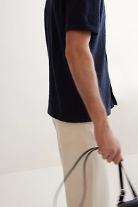 Regular-Fit Textured-Knit Shirt
