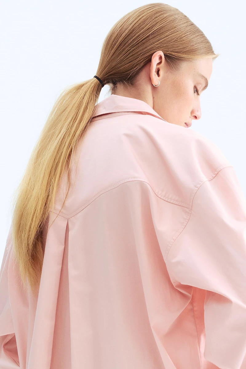 Chemise grande taille en popeline de coton