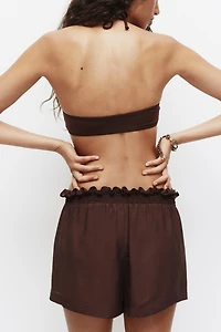 Crinkled Pull-On Shorts