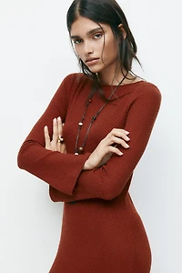 Robe maxi en tricot texturé