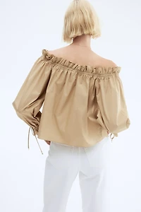 Off-the-Shoulder Poplin Blouse