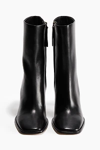 Heeled Leather Ankle Boots
