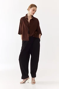 Oversized Linen-Blend Shirt