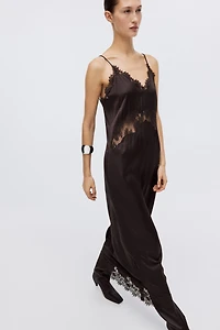Lace-Trimmed Slip Dress