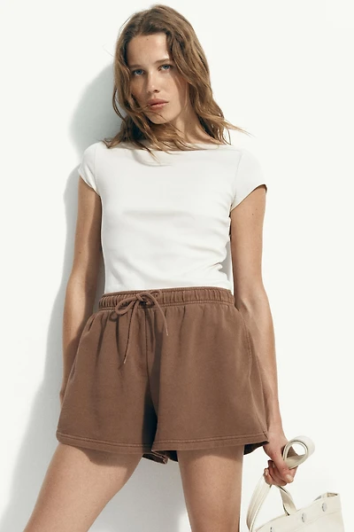 Short en molleton avec cordon de serrage