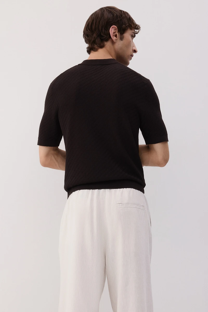Relaxed Fit Linen-Blend Pants