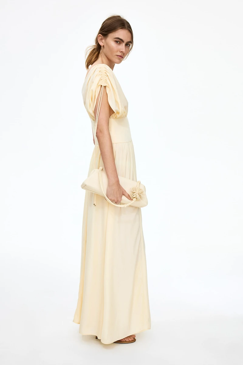 Draped Drawstring-Detail Dress