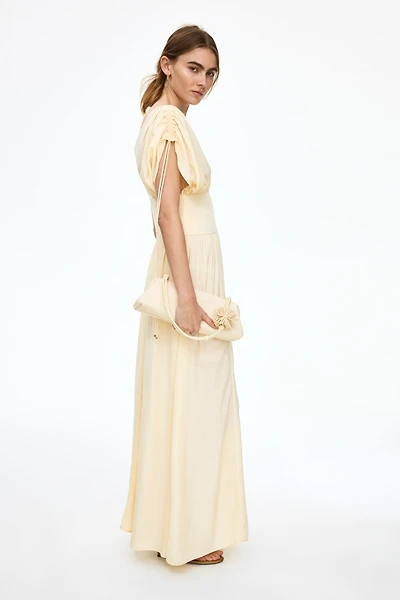 Draped Drawstring-Detail Dress