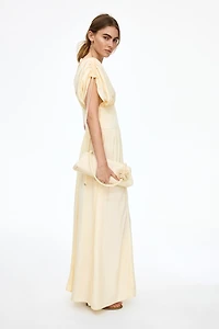 Draped Drawstring-Detail Dress
