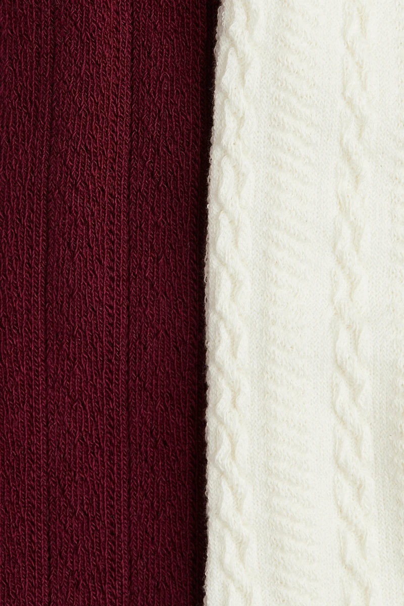 Lot de 2 collants en fin tricot