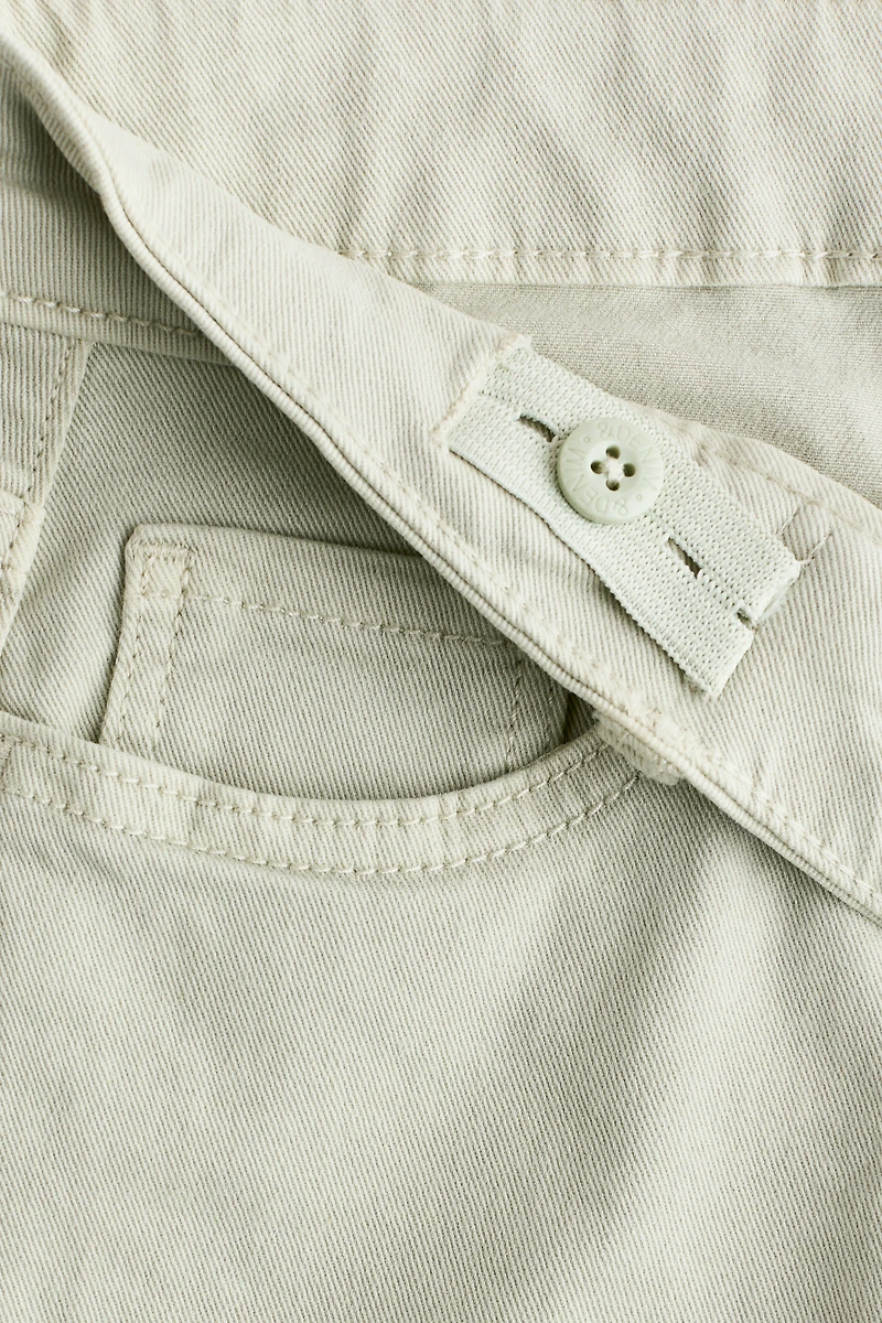 Wide-Leg Twill Pants