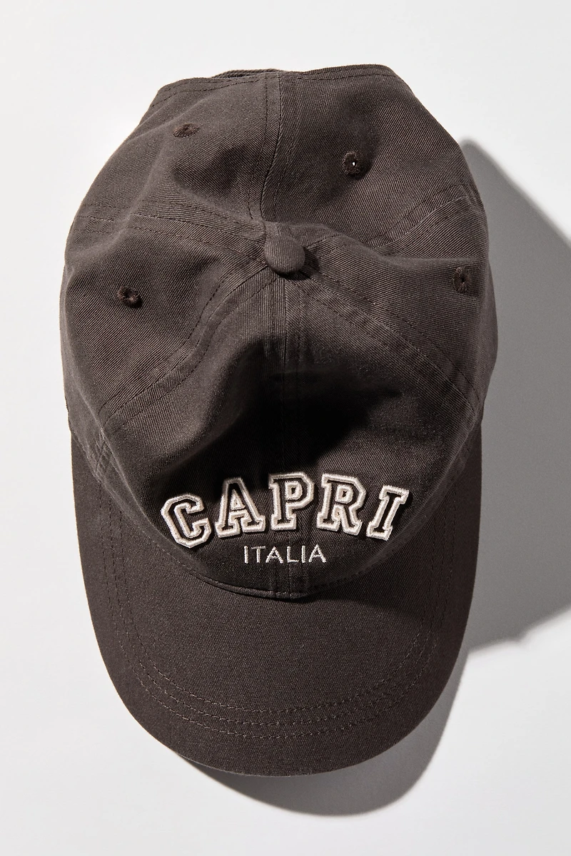 Embroidered-motif Twill Cap
