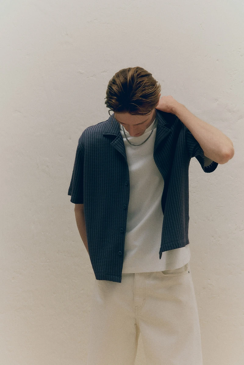 Loose-Fit Waffled Resort Shirt