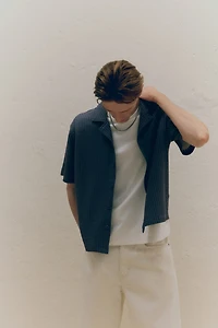 Loose-Fit Waffled Resort Shirt