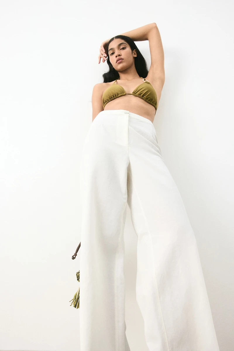 Linen-Blend Pants