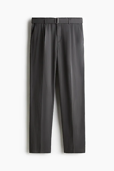 Regular-Fit Twill Pants with Belt