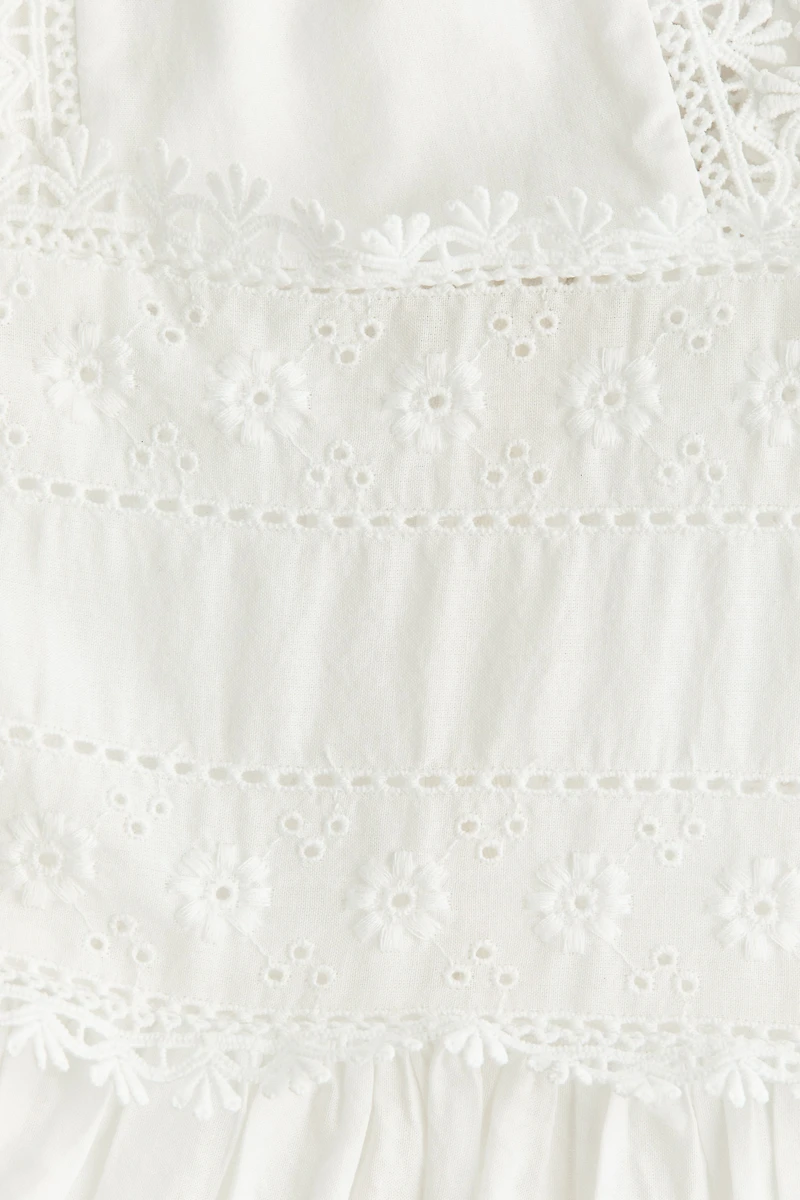 MAMA Lace-Trimmed Cotton Nursing Dress