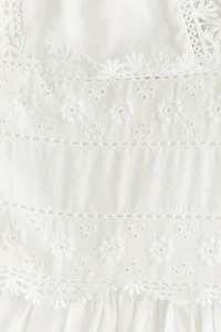 MAMA Lace-Trimmed Cotton Nursing Dress