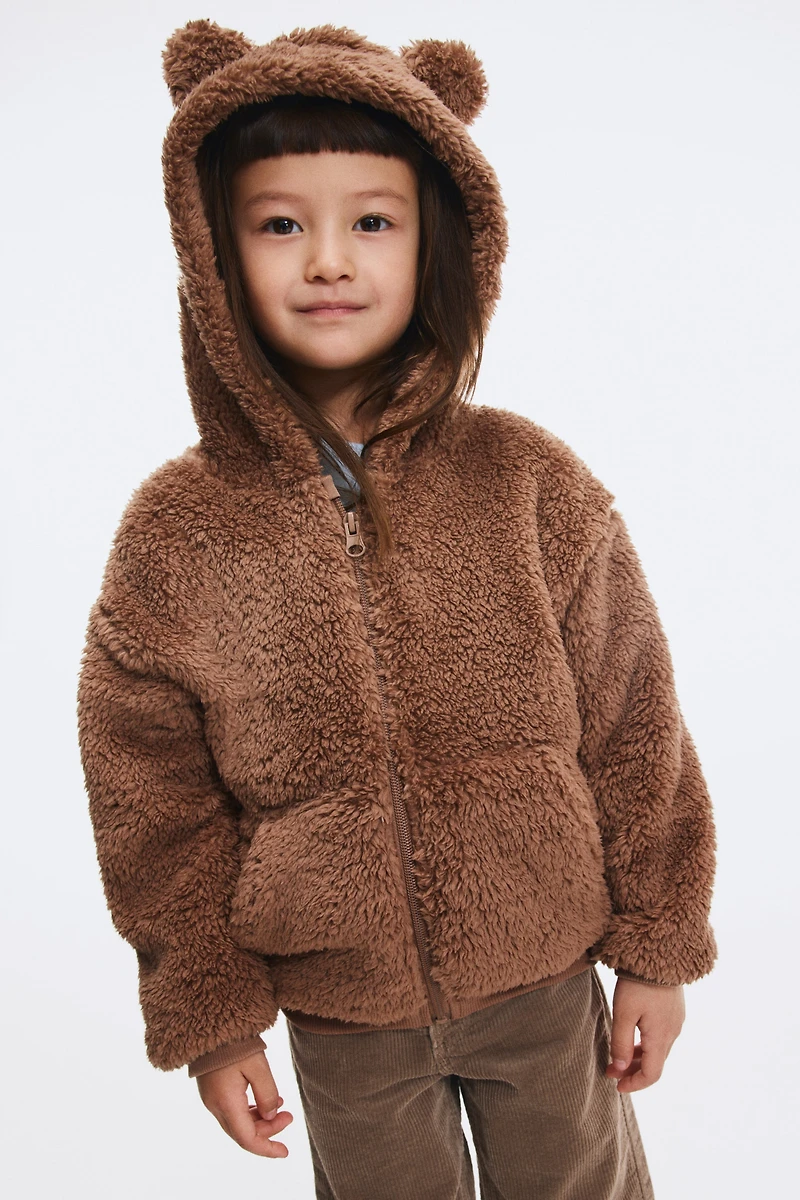 Veste à capuche fermeture éclair en polar