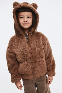 Veste à capuche fermeture éclair en polar