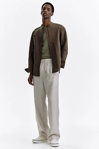 Relaxed Fit Linen-Blend Pants