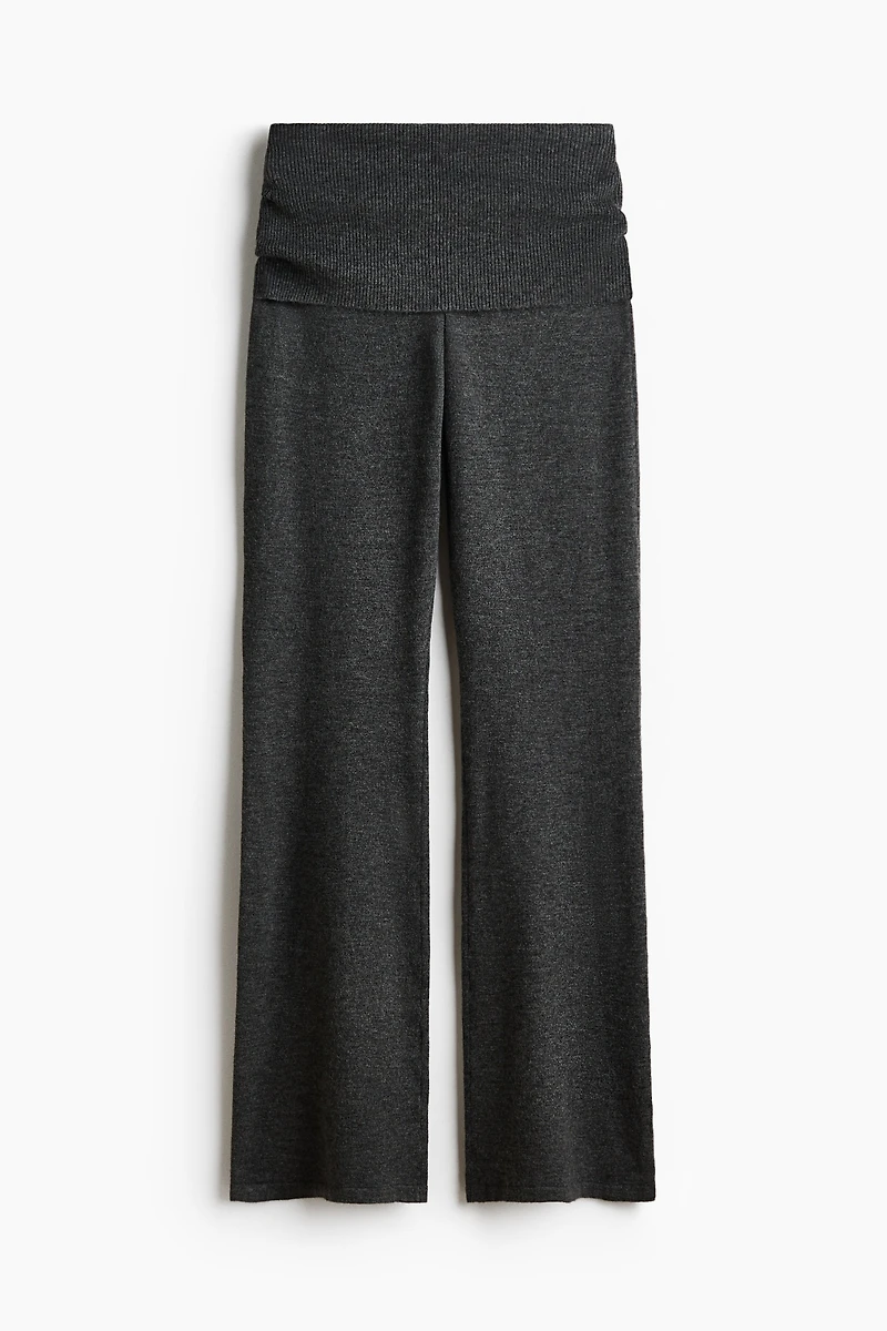 Knit Foldover-Waist Pants