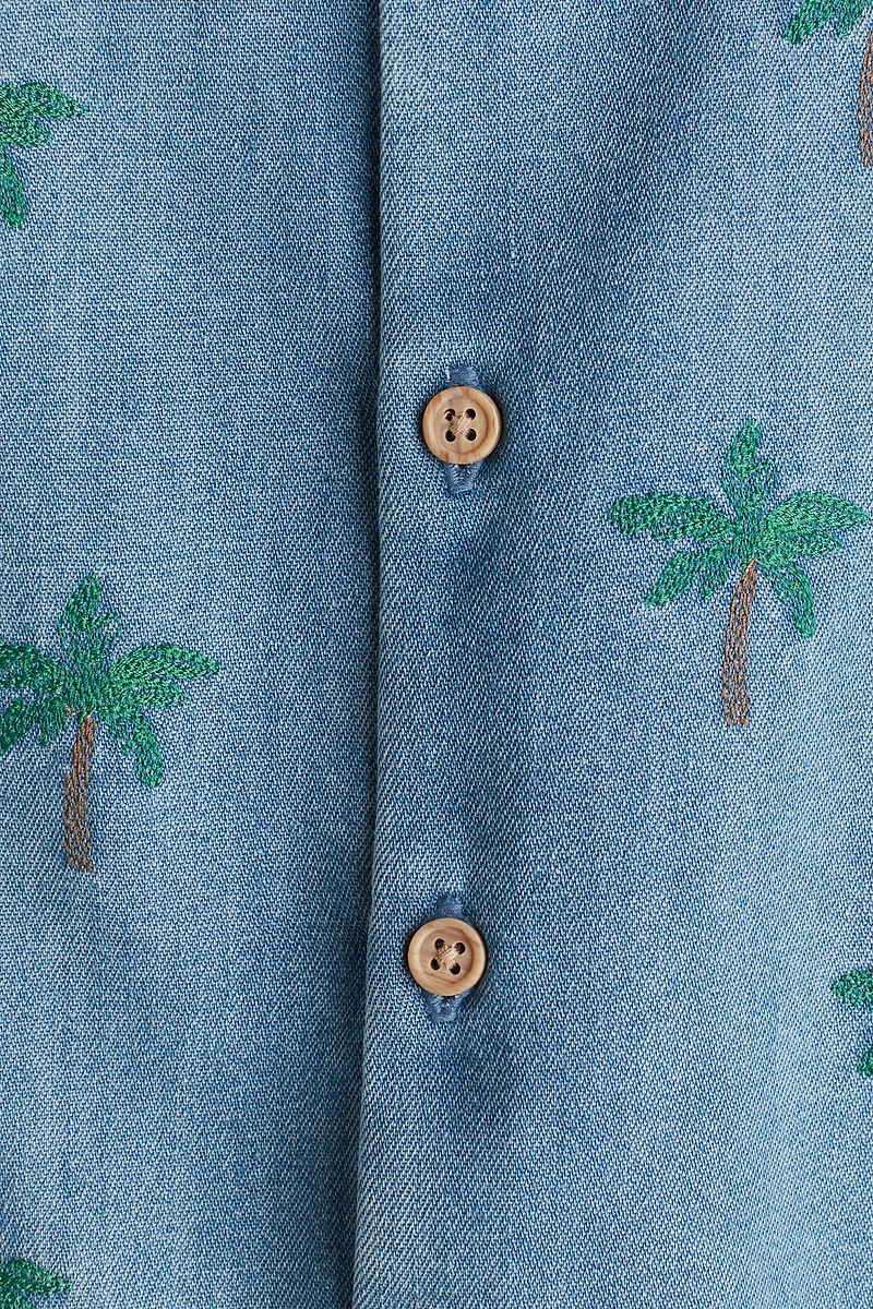Embroidered-Detail Romper Suit