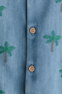 Embroidered-Detail Romper Suit