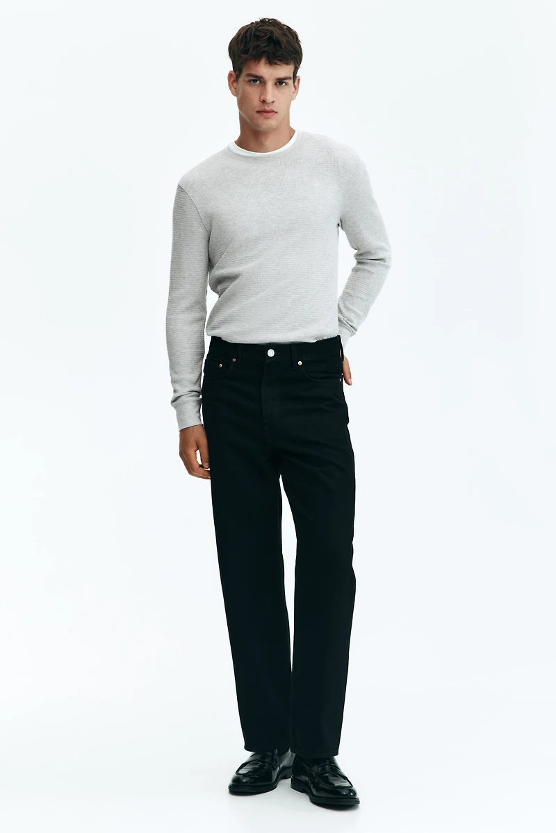 Slim Fit Waffled Jersey Shirt