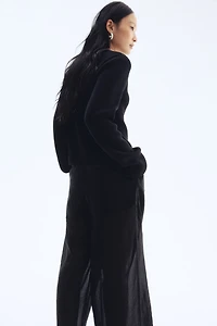 Rib-Knit Cotton Cardigan