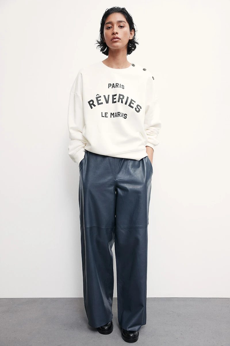 Button-Detail Sweatshirt