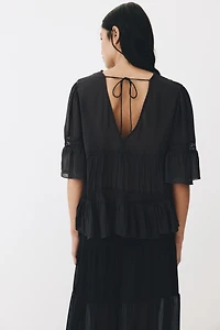 Lace-Detail Viscose Blouse