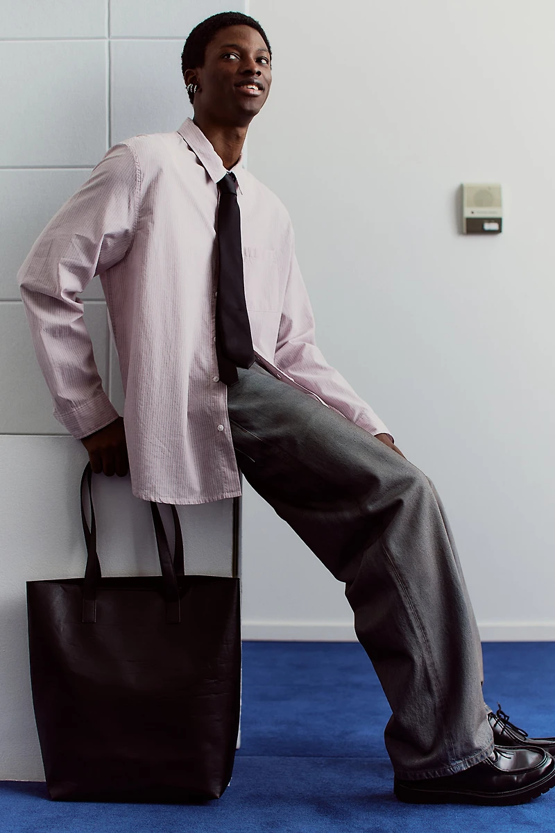 Oversized-Fit Seersucker Shirt