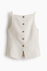 Veste sans manches en lin mélangé