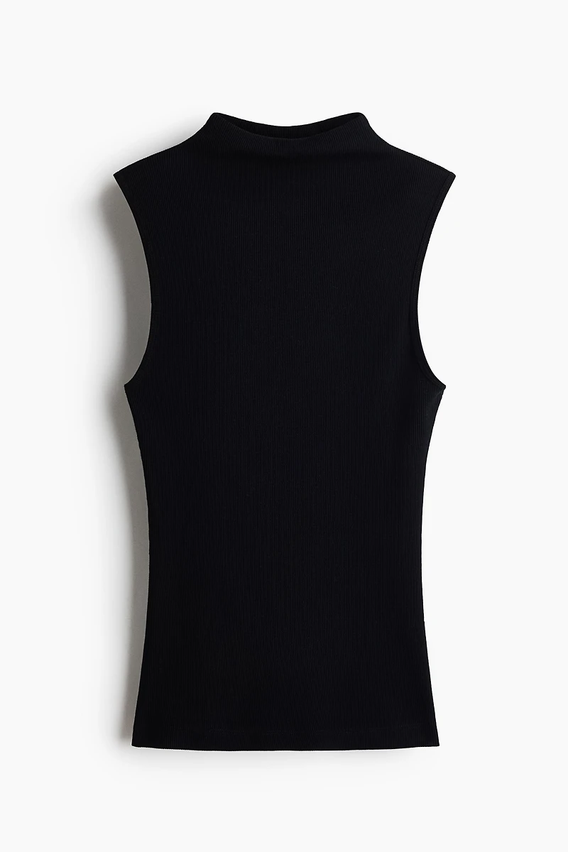 Silk-Blend Mock Turtleneck Top